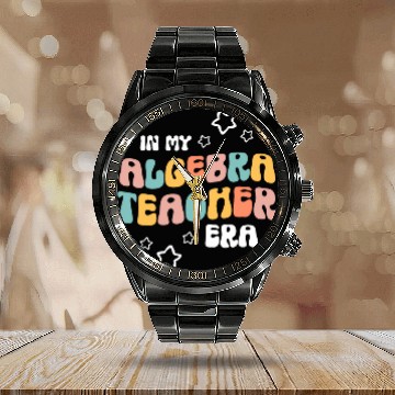Discover Retro Boho Math Professor In My Algebra Teacher Era Baseball Tees Calendar Steel Band Watch