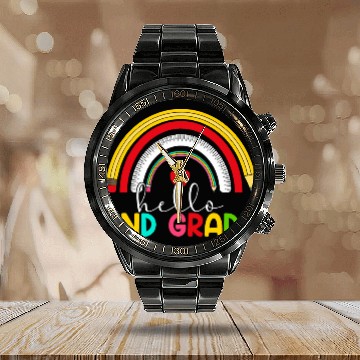 Discover Hello Second Grade Rainbow Team 2nd Grade Teacher Calendar Steel Band Watch