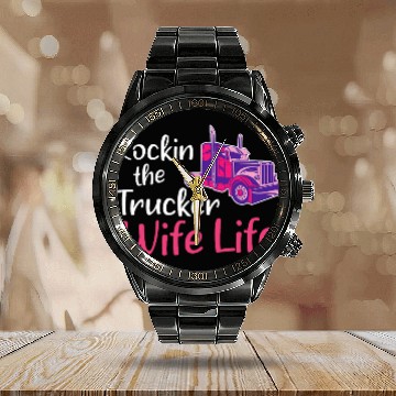 Discover Rocking The Trucker Wife Live Calendar Steel Band Watch