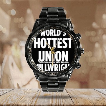 Discover Union Millwright Industrial Mechanic Worker 44 Calendar Steel Band Watch