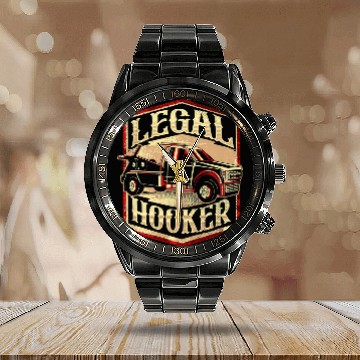 Discover Legal Hooker Tow Truck Driver Calendar Steel Band Watch