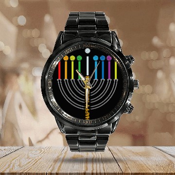 Discover Hanukkah Menorah Pickleball Calendar Steel Band Watch