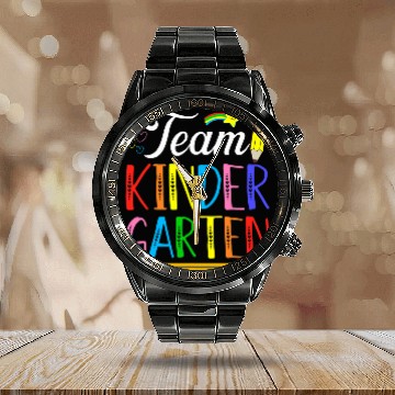 Discover Team Kindergarten Teacher Student Back To School 2 Calendar Steel Band Watch