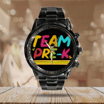 Discover Team PreK Teacher Students Back To School Novelty Calendar Steel Band Watch