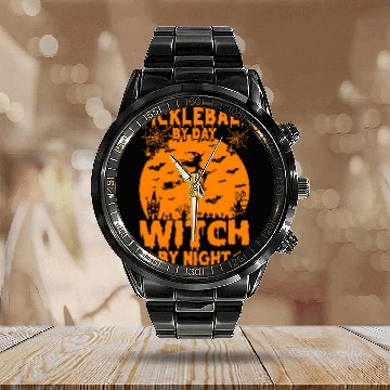 Discover Halloween Pickleball Calendar Steel Band Watch Pickleball By Day Witch By Night Baseball Tees