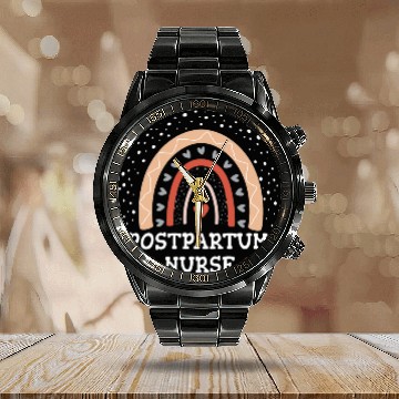 Discover Mother Baby nurses Rainbow Leopard Postpartum Nursing Student Calendar Steel Band Watch