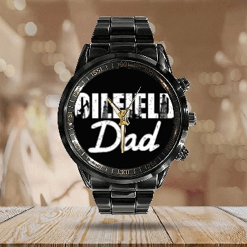 Discover Oilfield Worker Rig Roughneck Oilfield Dad Baseball Tees Calendar Steel Band Watch
