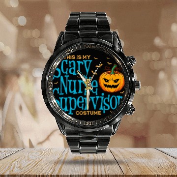 Discover This is Scary nurses Supervisor Halloween s For Women Calendar Steel Band Watch