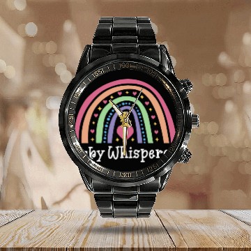 Discover Infant Teacher Student Baby Whisperer Calendar Steel Band Watch