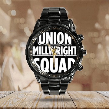 Discover Union Millwright Industrial Mechanic Worker 40 Zip Calendar Steel Band Watch
