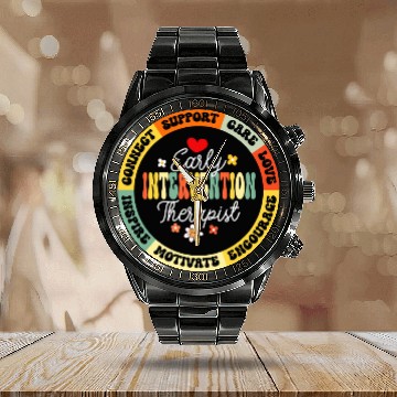 Discover Intervention Teacher Team Early Intervention Therapist 2 Calendar Steel Band Watch