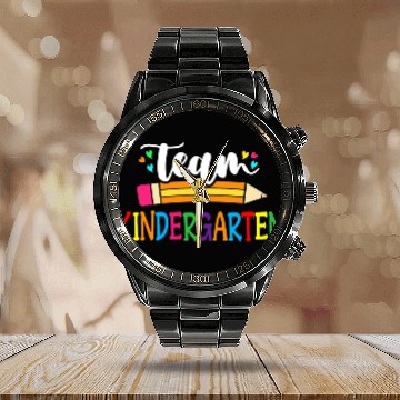 Discover Team Kindergarten Teacher Students Back To School Novelty Baseball Tees Calendar Steel Band Watch