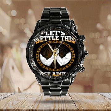 Discover Arm Wrestling Lets Settle This lIke Adults 7 Calendar Steel Band Watch