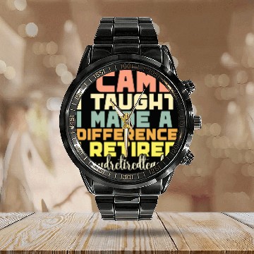 Discover Retired Teacher Appreciation Retirement School Worker 1 Baseball Tees Calendar Steel Band Watch