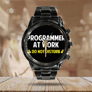 Discover Funny Programmer Software Developer Debugging Men Woman Calendar Steel Band Watch