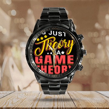 Discover Game Theory Student Mathematician Logical Thinker 3 Baseball Tees Calendar Steel Band Watch