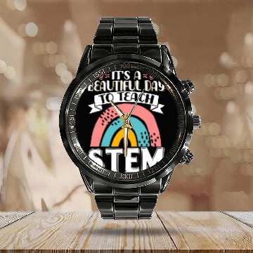 Discover Its A Beautiful Day To Teach STEM Technology Instructor 6 Calendar Steel Band Watch