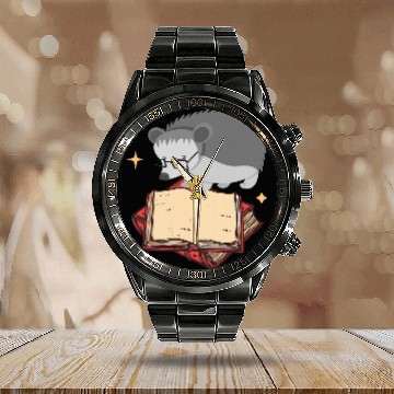 Discover Hedgehog Book Reading Calendar Steel Band Watch