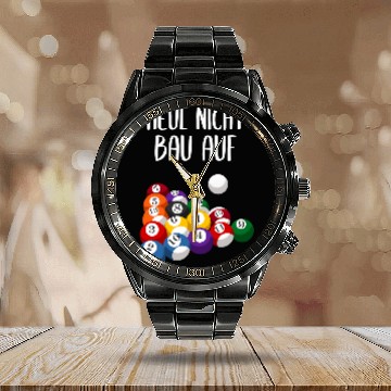Discover Heul Nicht Build On Billiard Pool Player Calendar Steel Band Watch