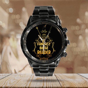Discover Fantasy Binge Reader Book Lover Gift For Readers Calendar Steel Band Watch