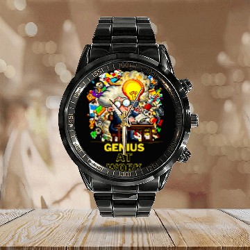 Discover Genius at Work Science Geek 1 Calendar Steel Band Watch