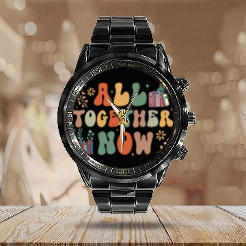 Discover all toger now summer reading rainbow hand book lover Zip Calendar Steel Band Watch