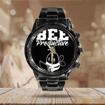 Discover Bee Productive Office Worker Calendar Steel Band Watch