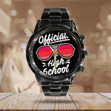 Discover Official High School Nerd Student Graduation Baseball Tees Calendar Steel Band Watch