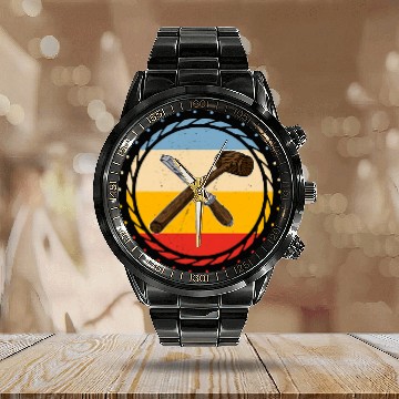 Discover Sawmill Carpenter Carpenter Woodworker Chainsaw Profession 12 Calendar Steel Band Watch