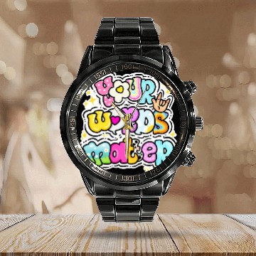 Discover Speech Language Pathologist Your Words Matter Speech Therapy Calendar Steel Band Watch