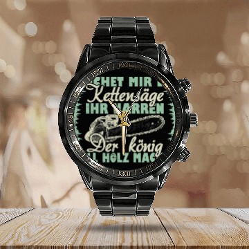 Discover Sawmill Carpenter Carpenter Woodworker Chainsaw Profession 28 Calendar Steel Band Watch