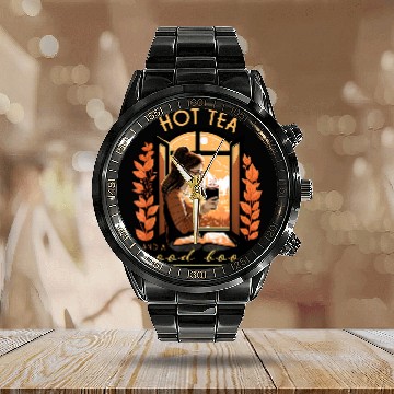 Discover Hot Tea and a Good Book Love Reading Relax Drinking Cup Baseball Tees Calendar Steel Band Watch