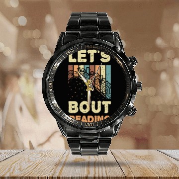 Discover Lets Taco Bout Reading for Book Lover Reading Teacher 4 Calendar Steel Band Watch