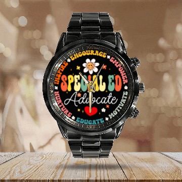 Discover Special Education Teacher Special ED Advocate Life SPED Calendar Steel Band Watch
