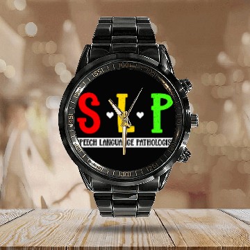Discover Speech Language Pathologist Therapist Speech Therapy Calendar Steel Band Watch
