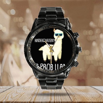 Discover No Prob Llama Funny Kindergarten School Calendar Steel Band Watch