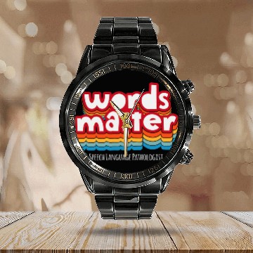 Discover Speech Language Pathology SLP Speech Therapy Calendar Steel Band Watch Calendar Steel Band Watch