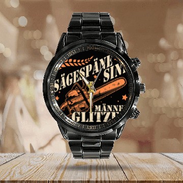 Discover Sawmill Carpenter Carpenter Woodworker Chainsaw Profession 30 Calendar Steel Band Watch