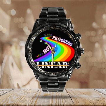 Discover Sped Ed Special Education Teacher Progress Not Linear Funny Calendar Steel Band Watch