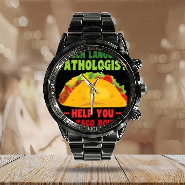 Discover Speech Language Pathologist Cinco De Mayo Speech Therapist Calendar Steel Band Watch
