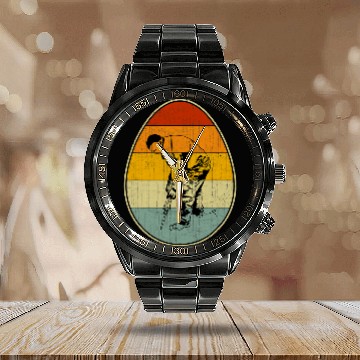 Discover Retro Easter Egg Graphic Cool Easter Day Construction Worker Calendar Steel Band Watch