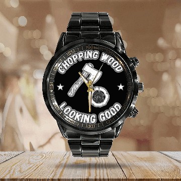 Discover Sawmill Carpenter Carpenter Woodworker Chainsaw Profession 20 Calendar Steel Band Watch