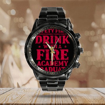 Discover Academy Student Safety Fireman Graduation Baseball Tees Calendar Steel Band Watch