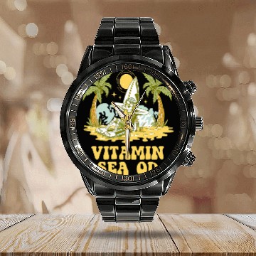 Discover Vitamin Sea Beach nurses Ocean Nursing Funny Vacation 1 Baseball Tees Calendar Steel Band Watch