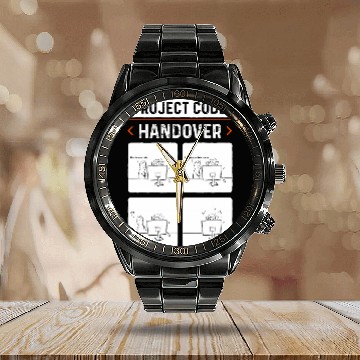 Discover Project Code Handover Software Developer Funny C Programmer Calendar Steel Band Watch