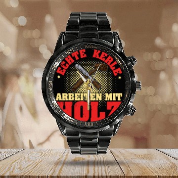 Discover Sawmill Carpenter Carpenter Woodworker Chainsaw Profession 8 Calendar Steel Band Watch