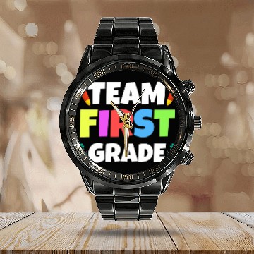 Discover Funny 1st Grade Teacher Appreciation Team First Grade Calendar Steel Band Watch