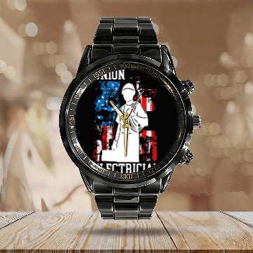 Discover Union Electrician Labor Day Union Proud Electric Worker Baseball Tees Calendar Steel Band Watch