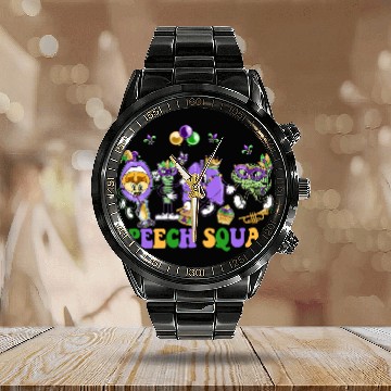 Discover Speech Therapy Speech Therapist Appreciation Mardi Gras Calendar Steel Band Watch