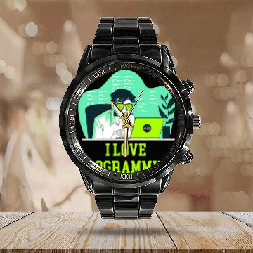 Discover I Love Programming Professional Computer Programming Career Calendar Steel Band Watch